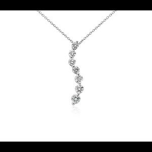 S shaped journey diamond 14k necklace